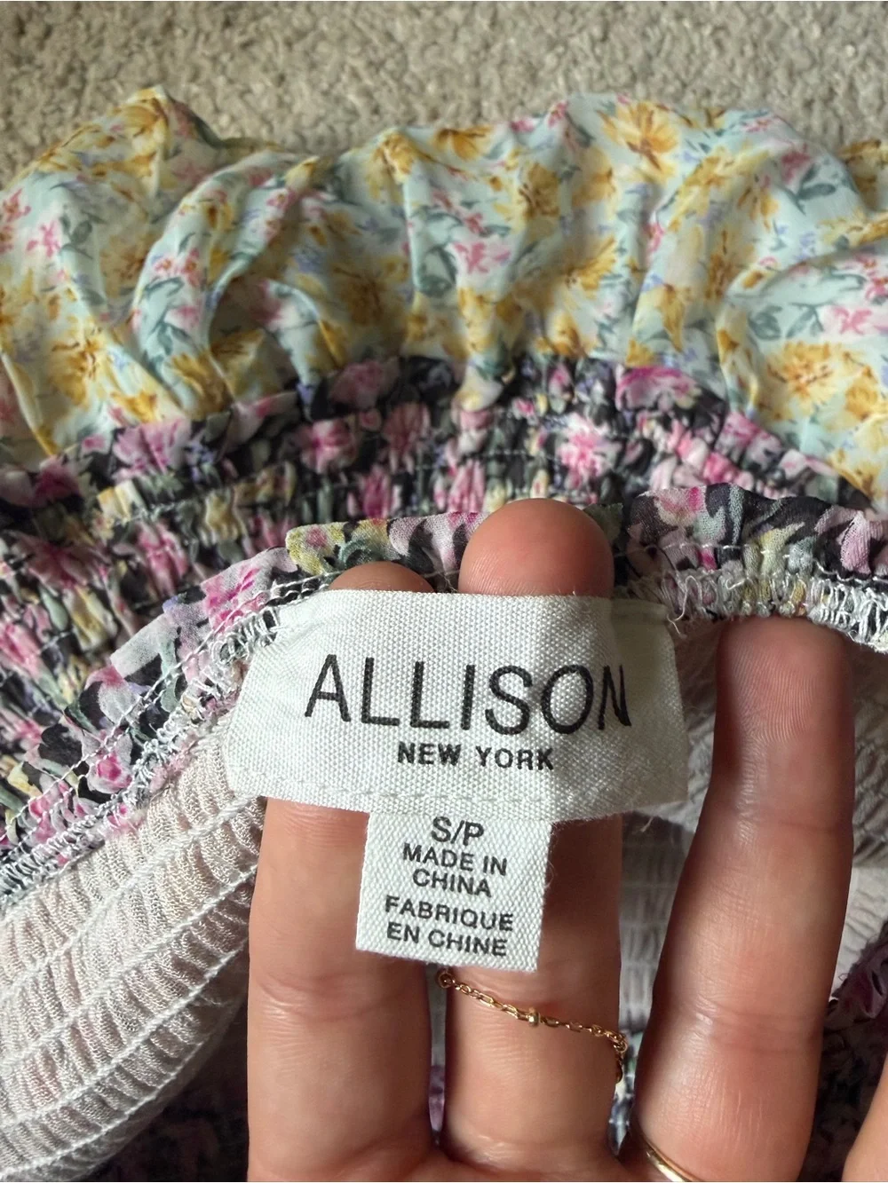 Allison New York Floral Smocked Skirt in Yellow & Pink